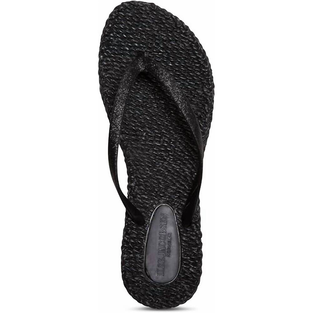 NEW ILSE JACOBSEN women's cheerful flip flops in black - Picture 4 of 6